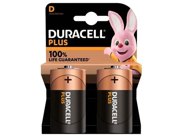 Batterier Duracell Plus Power D alkaliska 2 st/pack