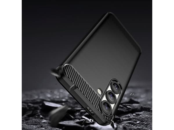 Carbon Case fleksibelt silikonetui for Xiaomi Redmi Note 14S - sort