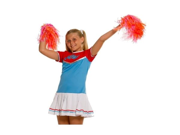 Cheerleader kostume, blå og rød