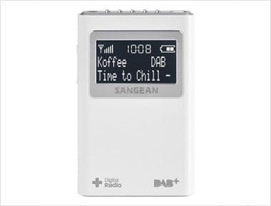 Sangean-DPR-39 - Bärbar DAB-radio - vit