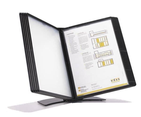 Registersystem A5 Easymount t/10 lommer sort bordmodel