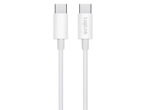 LogiLink CU0341, 1 m, USB C, USB C, USB 2.0, 0,48 Gbit/s, Hvit
