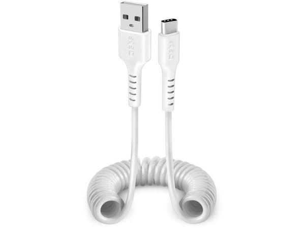 SBS TECABLETYPCS1W, 1 m, USB A, USB C, USB 2.0, Valkoinen
