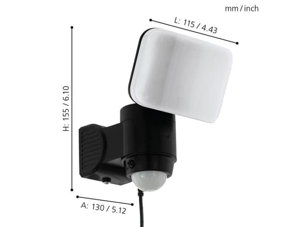 EGLO CASABAS solcelle vegglampe - sort med sensor