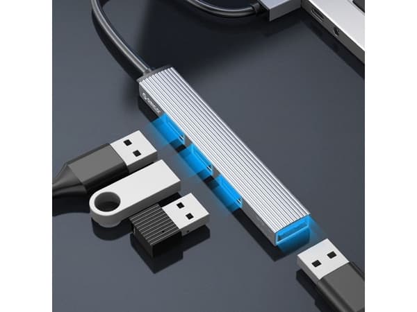 Orico AH-A13 USB-A hub dockningsstation 1x USB-A 3.0 + 3x USB-A 2.0 – grå