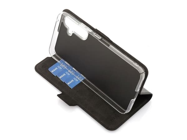 Wave BookCase -suojakotelo, Samsung Galaxy A54 5G, musta
