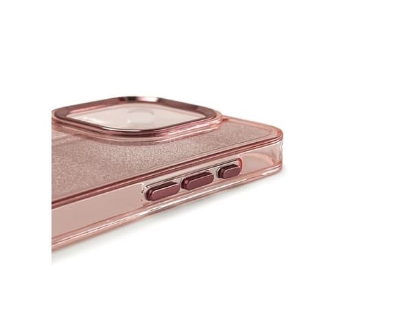 Glitterfodral för iPhone 16 - rosa med glitter