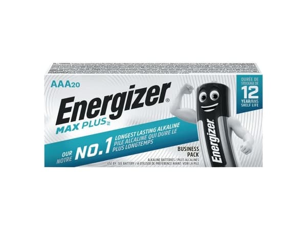 Batterier Energizer Alkaline Max Plus AAA, pakke a 20 stk.