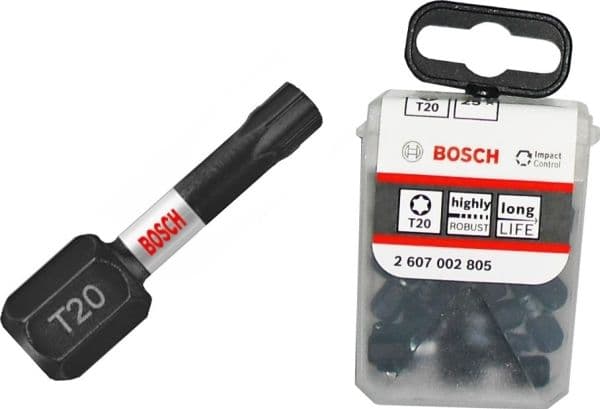 BOSCH bits imp. T20 x 25 mm 25 stk.