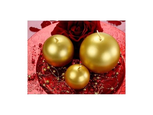 Ljusboll i guld, 8 cm