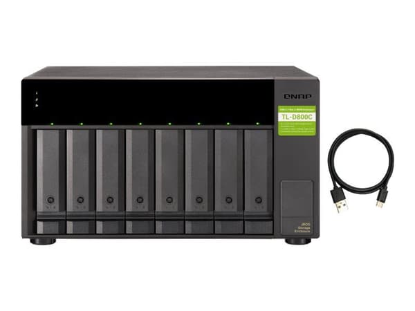QNAP TL-D800C - Hårddiskarray - 8 fack (SATA-600) - USB 3.2 Gen 2 (extern)
