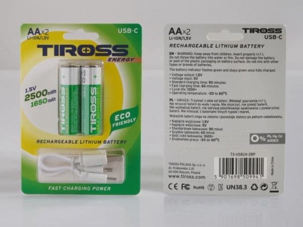 TIROSS laddbara R6 AA-batterier | 2 st