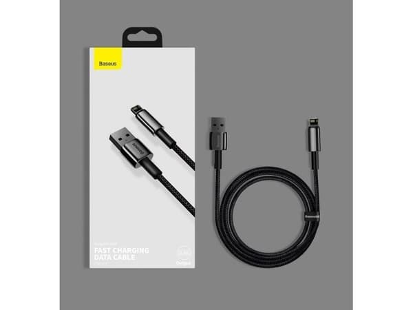 Baseus Tungsten, 1 m, Lightning, USB A, Uros, Uros, Musta