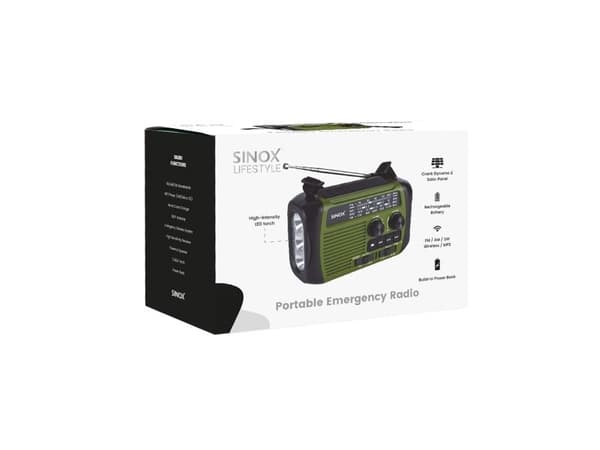Sinox Bluetooth®-hätäradio. Vihreä