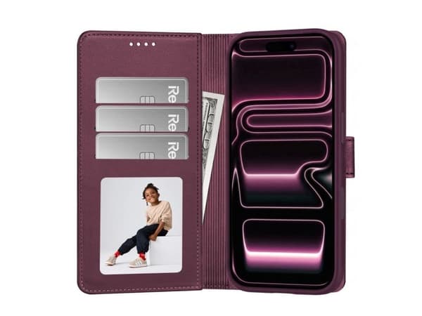 Tech-Protect Wallet MagSafe case for iPhone 17 Pro Max / 18 Pro Max - burgundy