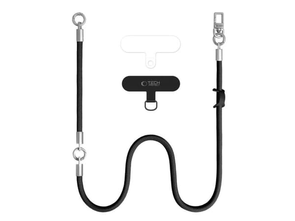 Tech-Protect C10S Rope Phone Lanyard - Black and Titanium