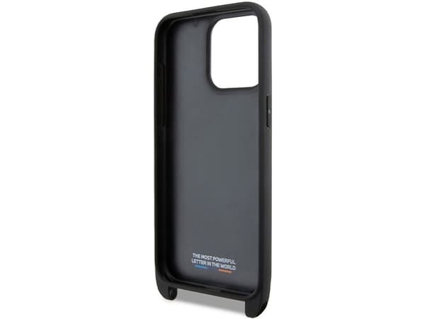 BMW M Edition carbon stripe & strap-deksel til iPhone 15 Pro Max - svart