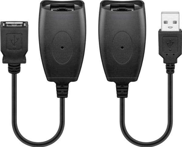 Goobay 93321, 40 m, USB A, USB A, Sort