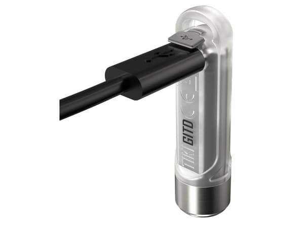 Nitecore TIKI GITD, Nøkkelringslommelykt, Grå, Polykarbonat (PC), Rustfritt stål, Knapper, 1 m, IP66