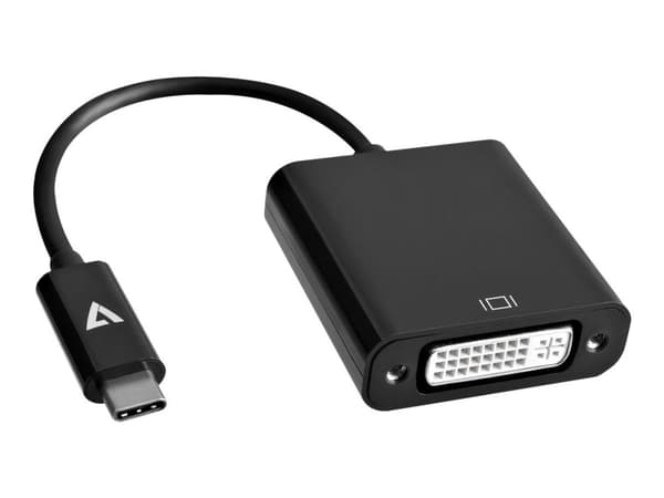 V7 - Extern videoadapter - USB-C - DVI - svart
