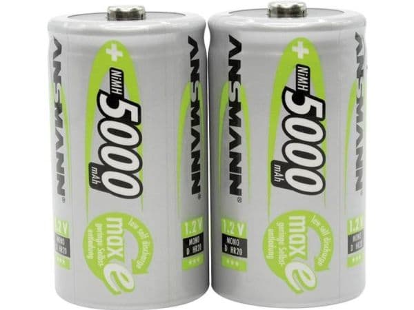 ANSMANN - Batteri 2 x D - NiMH - (ladbare) - 5000 mAh