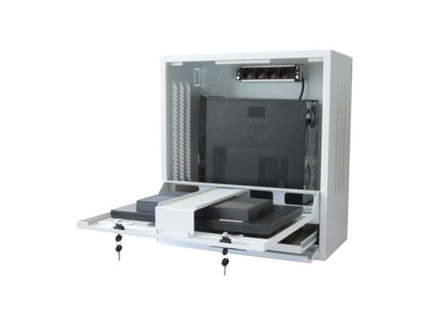 Techly ICRLIM10W, Väggmonterad rack, 1U, 28,4 kg, Vit