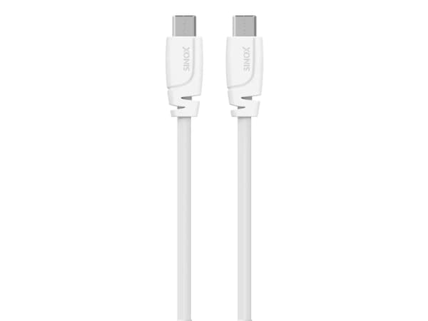 Sinox PRO USB C-kabel. 2 m, hvit, 2 m, USB C, USB C, USB 3.2 Gen 2 (3.1 Gen 2), 10 Gbit/sek, hvit