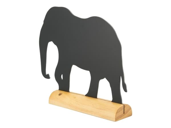 Securit® silhuet ELEFANT bordskilt i sort
