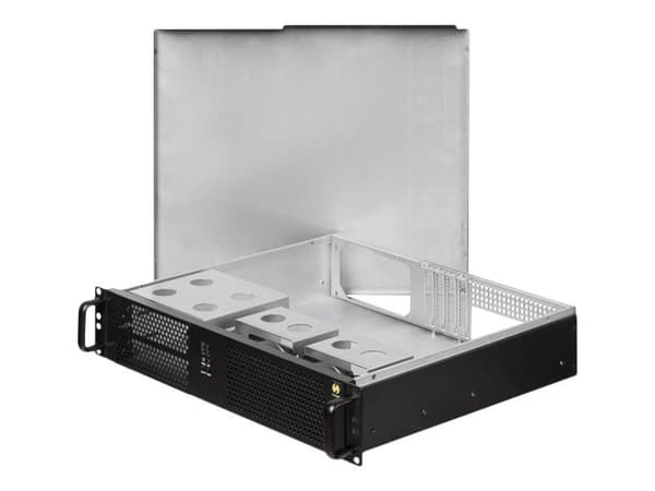 Netrack Server Case - Kan monteras i rack 2U - mini ITX / micro ATX - ingen strömförsörjning - svart