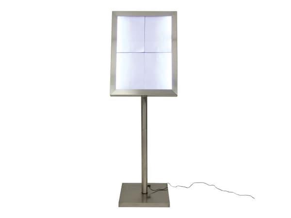 Securit CLASSIC LED informationsdisplay panel för 4xA4 stål vitt ljus