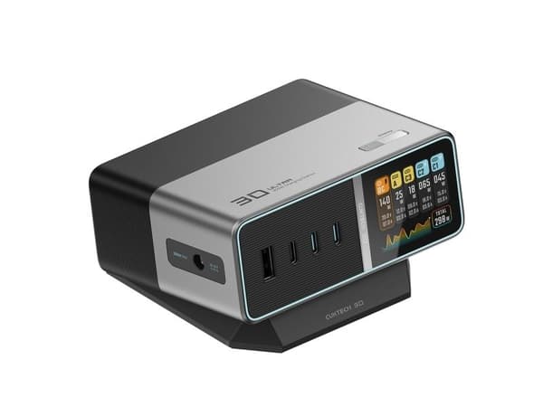 Cuktech TA3005U 300W 5-in-1 Charging Station with Digital Display - Silver