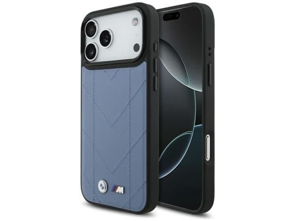 BMW M Quilted Logo MagSafe Case for iPhone 17 Pro Max - Blue