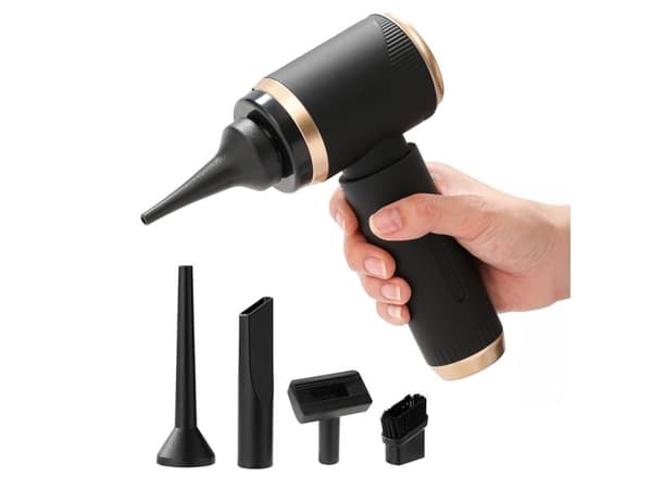 Mini Foldable Handheld Car Vacuum Cleaner with Blower Function - Black