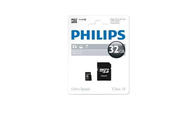 Philips FM32MP45B - Flashminnekort (microSDHC til SD-adapter inkludert) - 32 GB - Class 10 - microSDHC