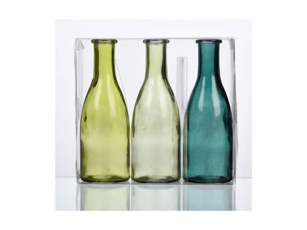 Grønne glasflasker, 18,5 cm