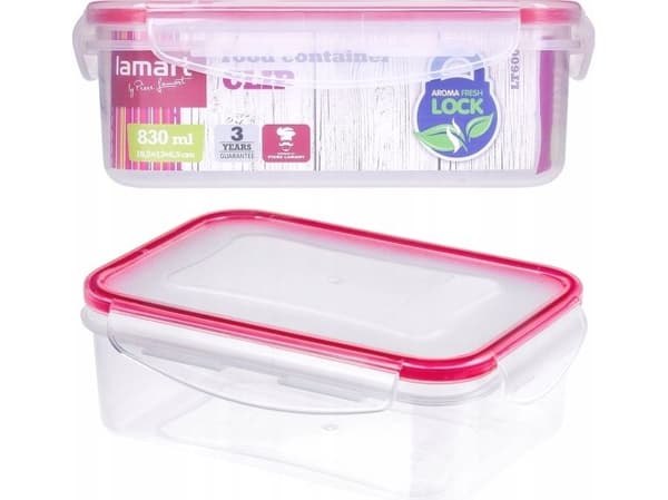 Lamart LT6009, Beholder, Rektangulær, 1,3 l, Translucent, Plast, Kjøtt