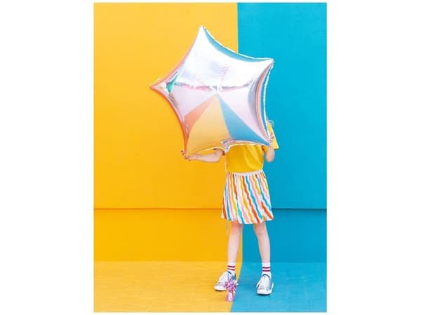 Sølv stjerne folieballon, 70 cm
