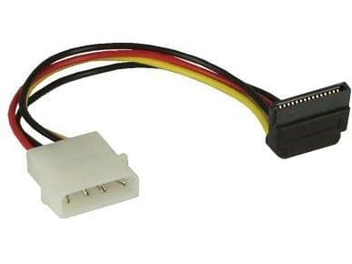 InLine SATA strømadapterkabel til 4-pinners Molex vinklet ned