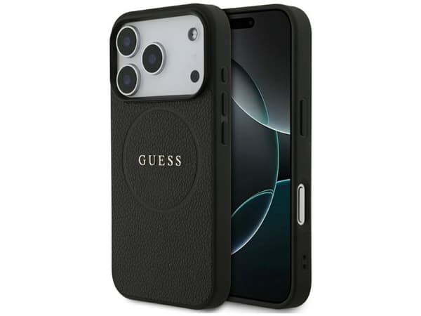 Guess Grained Ring MagSafe case for iPhone 17 Pro - black