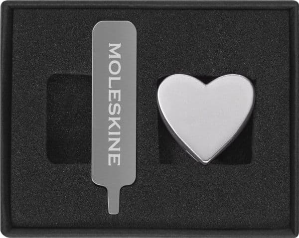 Moleskine Pins Hjerte Sølv