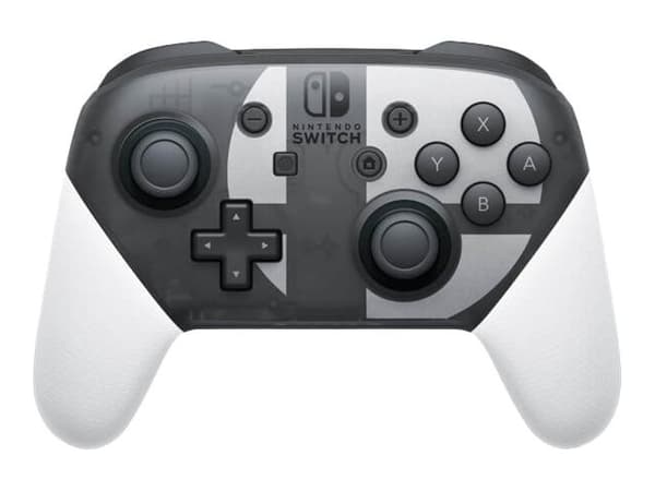 NINTENDO Switch Pro Controller - Super Smash Bros. Ultimate Edition - spelkontroll - 14 knappar - trådlös - Bluetooth - grå, vit - för Nintendo Switch