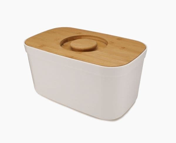 Joseph Joseph Bread Bin, Rektangulær, Hvit, Bamboo, Plast, Tre, Bamboo, 180 mm