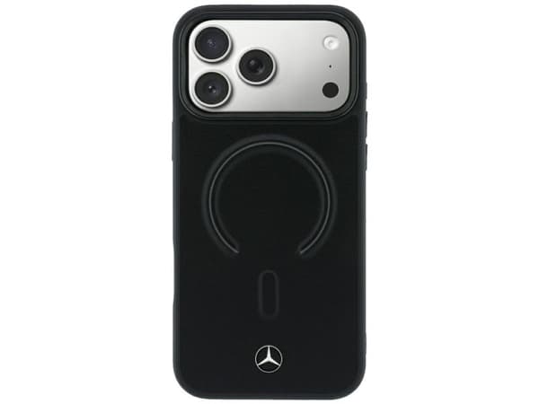 Mercedes Leather 3D MagSafe Case for iPhone 18 Pro Max / 17 Pro Max - Black