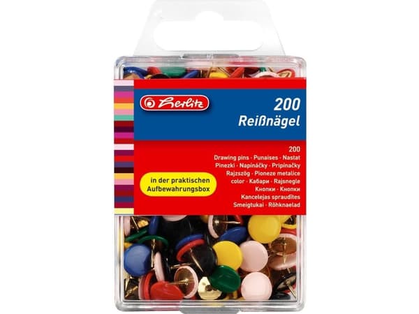 Herlitz fargede knagger 200 stk.