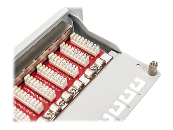 DIGITUS DN-91612S-EA-G - Patch-panel - rackmontering - CAT 6a - STP - RJ-45 X 12 - grå, RAL 7035 - 1U - 10"