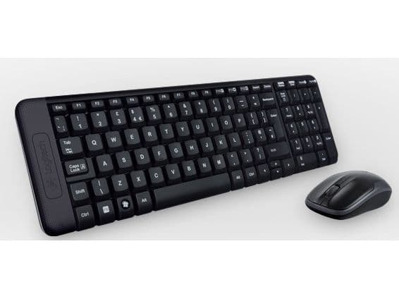 Logitech MK220, Langaton, USB, Musta, Sisältää hiiren