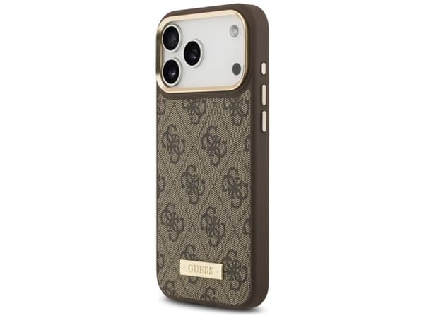 Guess 4G Logo Plate MagSafe Case for iPhone 17 Pro Max - Brown