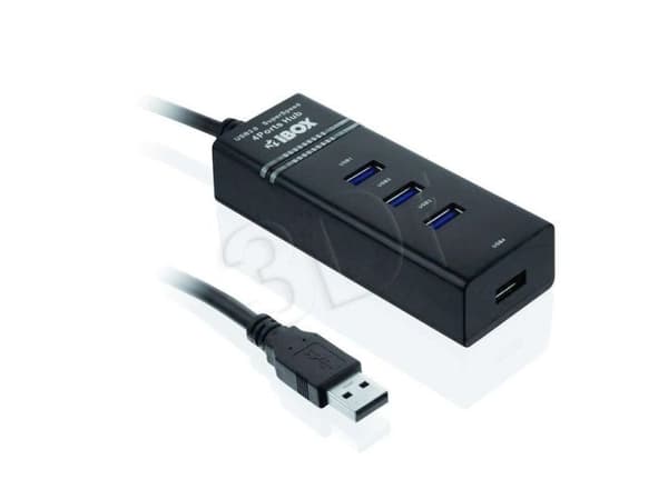 iBOX IUH3FB - Hub - 4 x SuperSpeed USB 3.0 - stasjonær