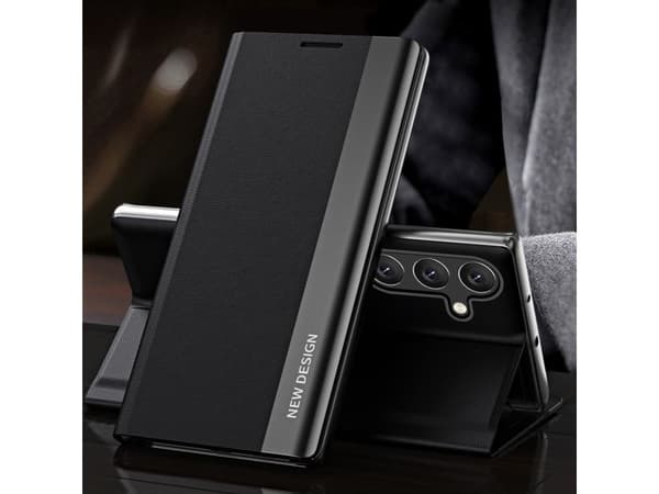 Sleep Case Pro- etui til Samsung Galaxy S24 FE med klaff og stativ – sort