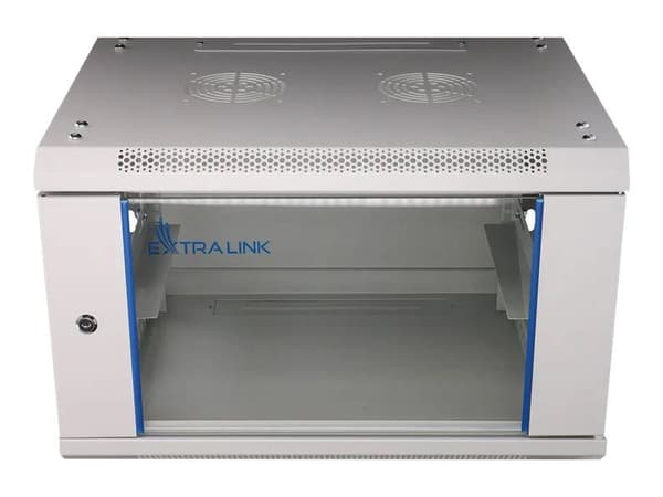 Extralink - Rack skåp - 600x600 mm - väggmontering - grå - 6U - 19"